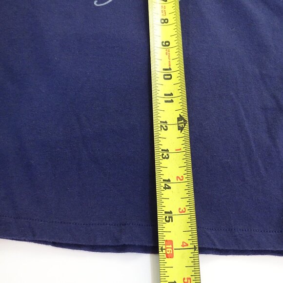 Ed Hardy Graphic Cropped T-shirt Blue Women Size L Y2K Indie Tattoo Art Grunge - Picture 11 of 11